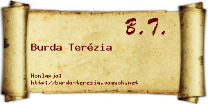 Burda Terézia névjegykártya